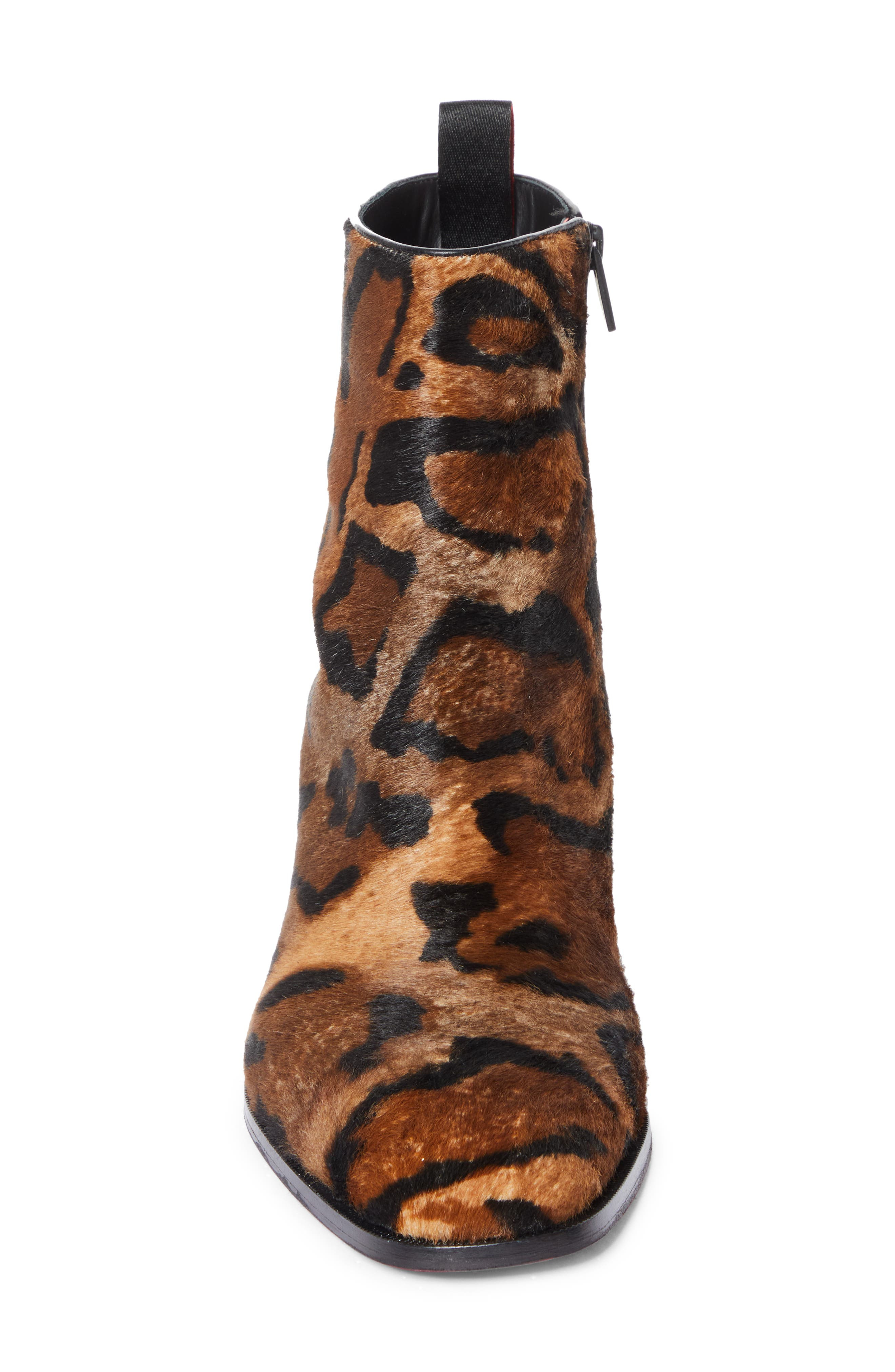Christian Louboutin Ziggissimo Genuine Calf Hair Ankle Boot in Brown Print Calf Hair at Nordstrom - 4