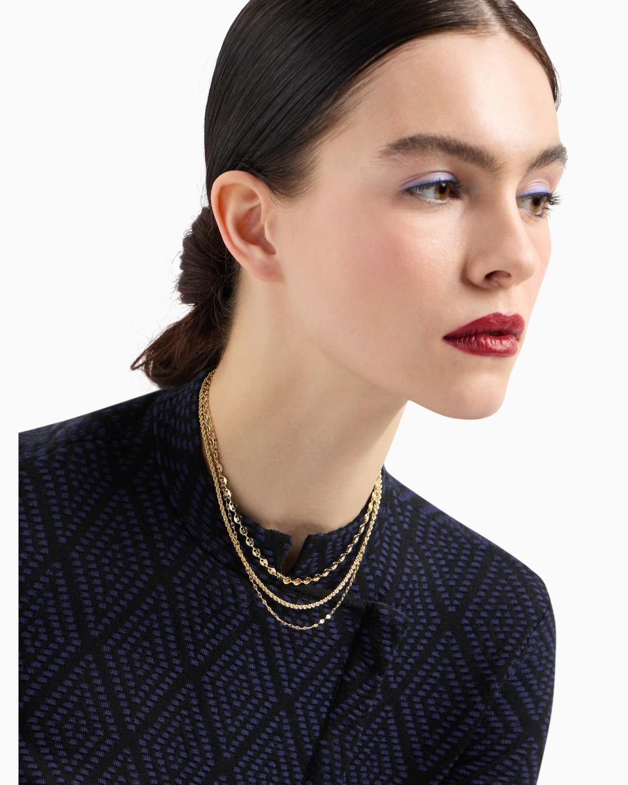 GOLD-TONE BRASS MULTI-STRAND NECKLACE - 4