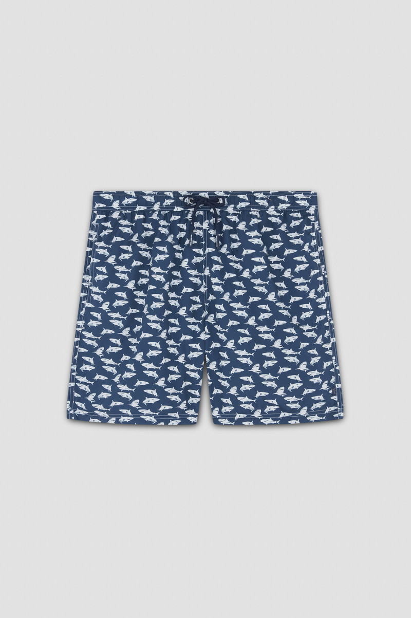 SWIM SHORTS WITH ALL-OVER SHARK PRINT 1