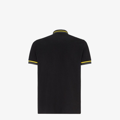 FENDI Black cotton polo shirt outlook