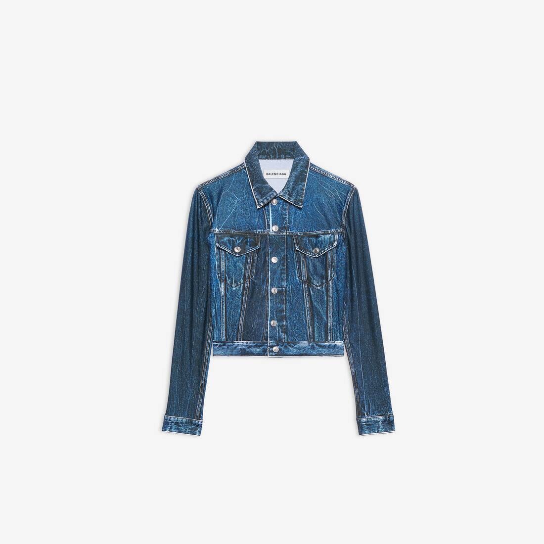 Women's Trompe-l'oeil Denim Jacket in Blue - 1