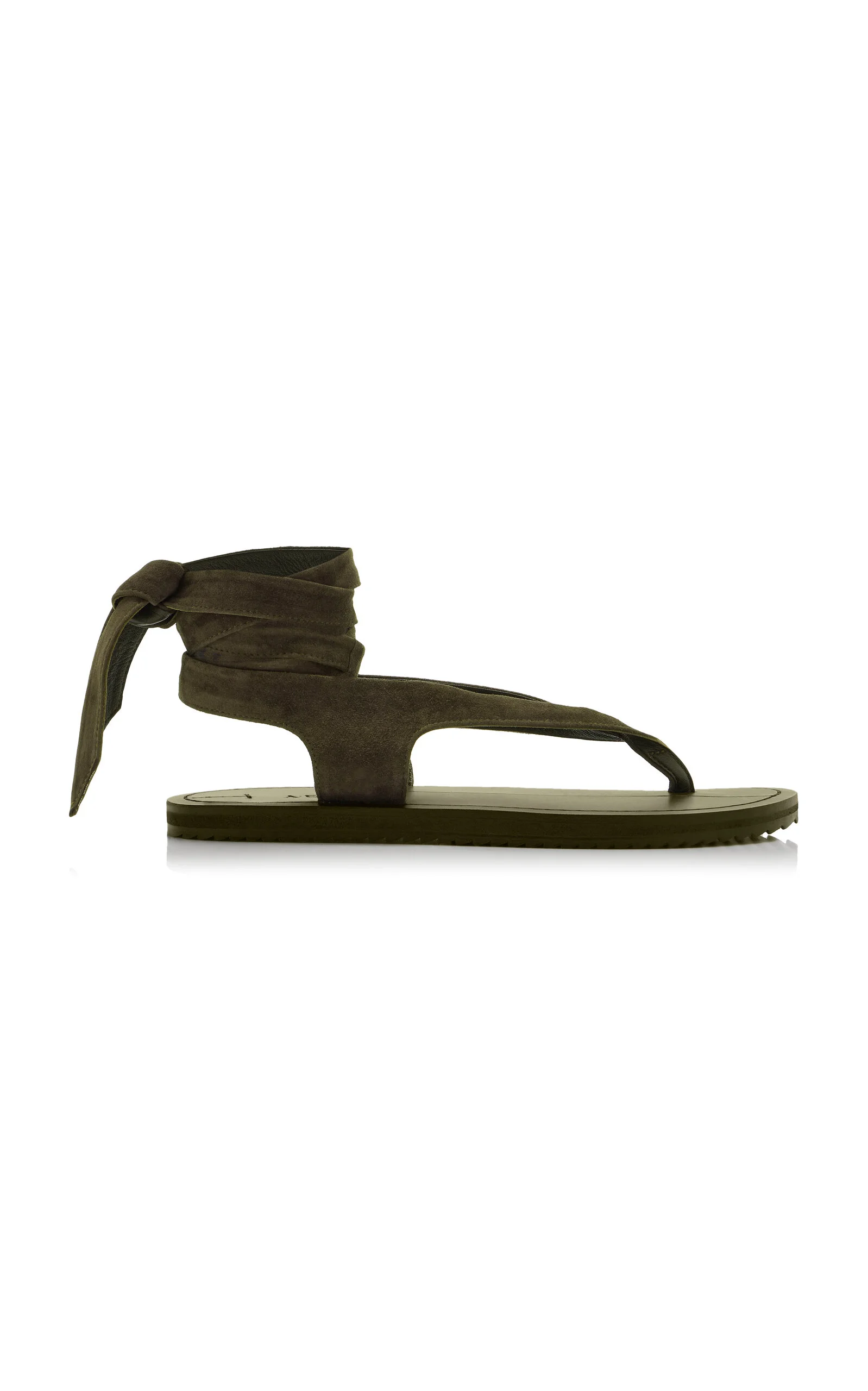 Elmer Lace-Up Suede Sandals olive - 1