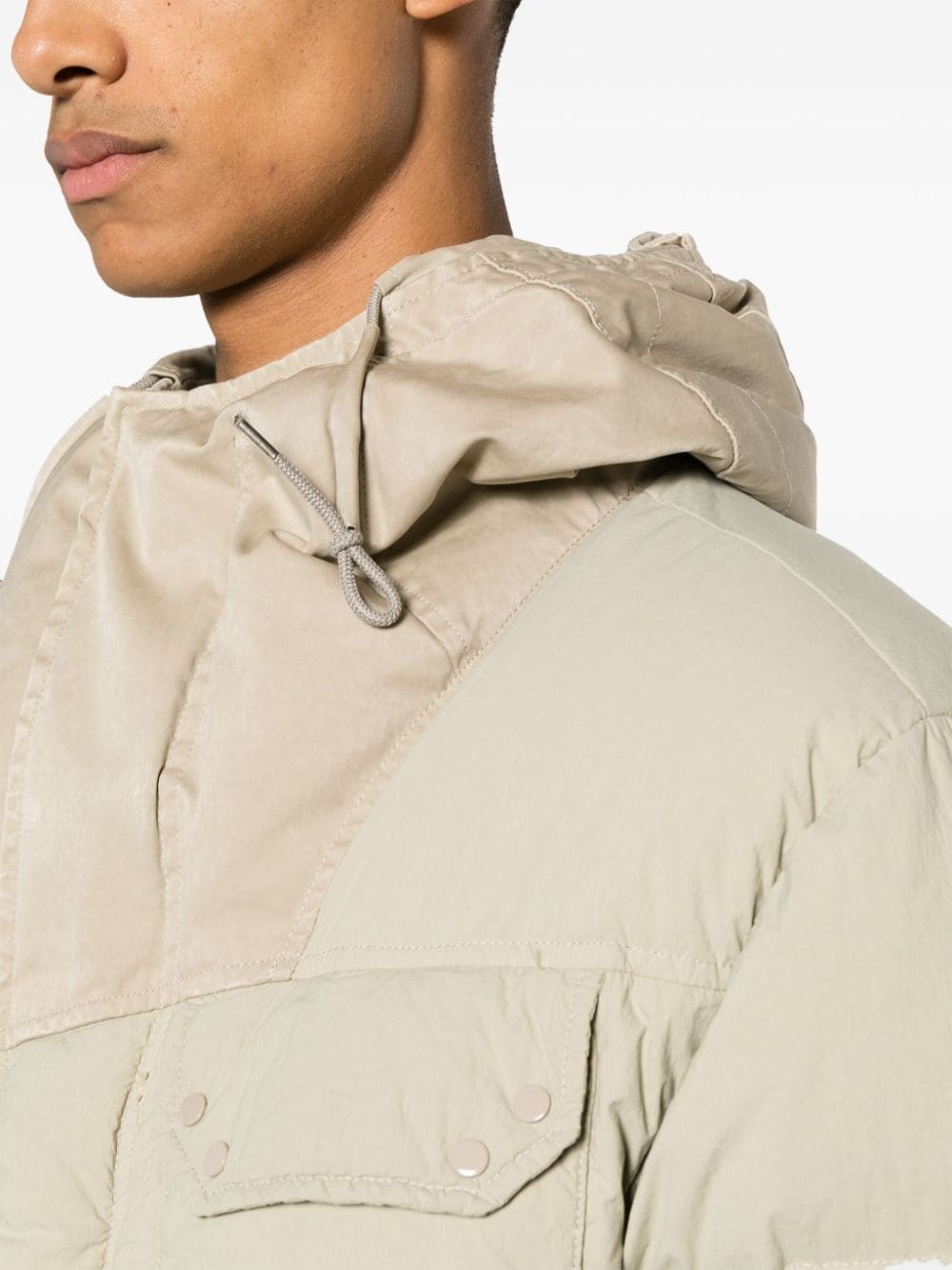 crinkled hooded down padded jacket - 5
