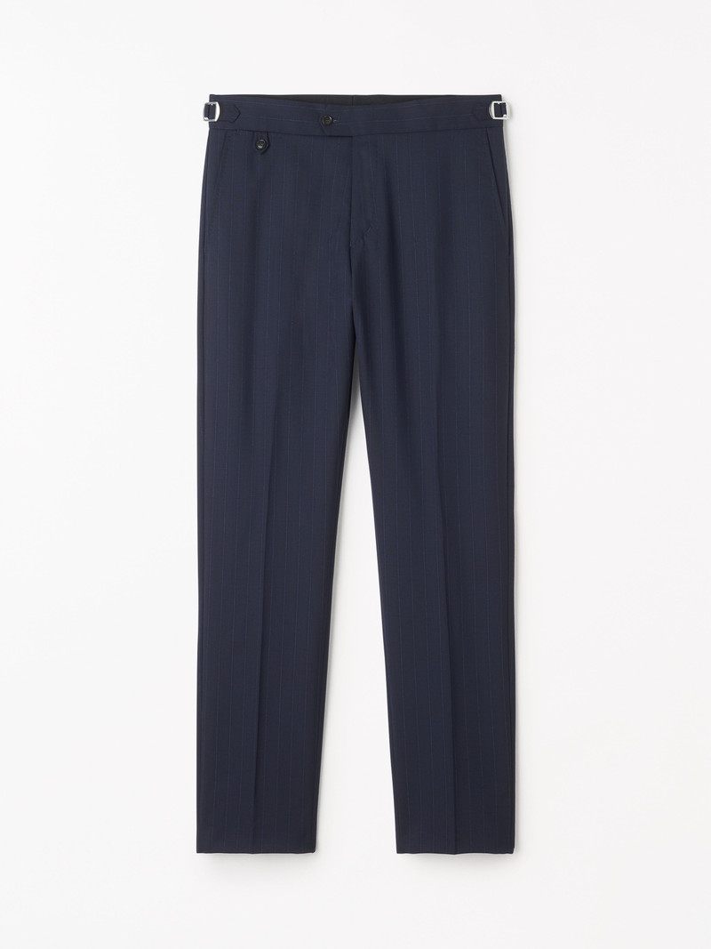 Tense A Pinstriped Wool Trousers 1