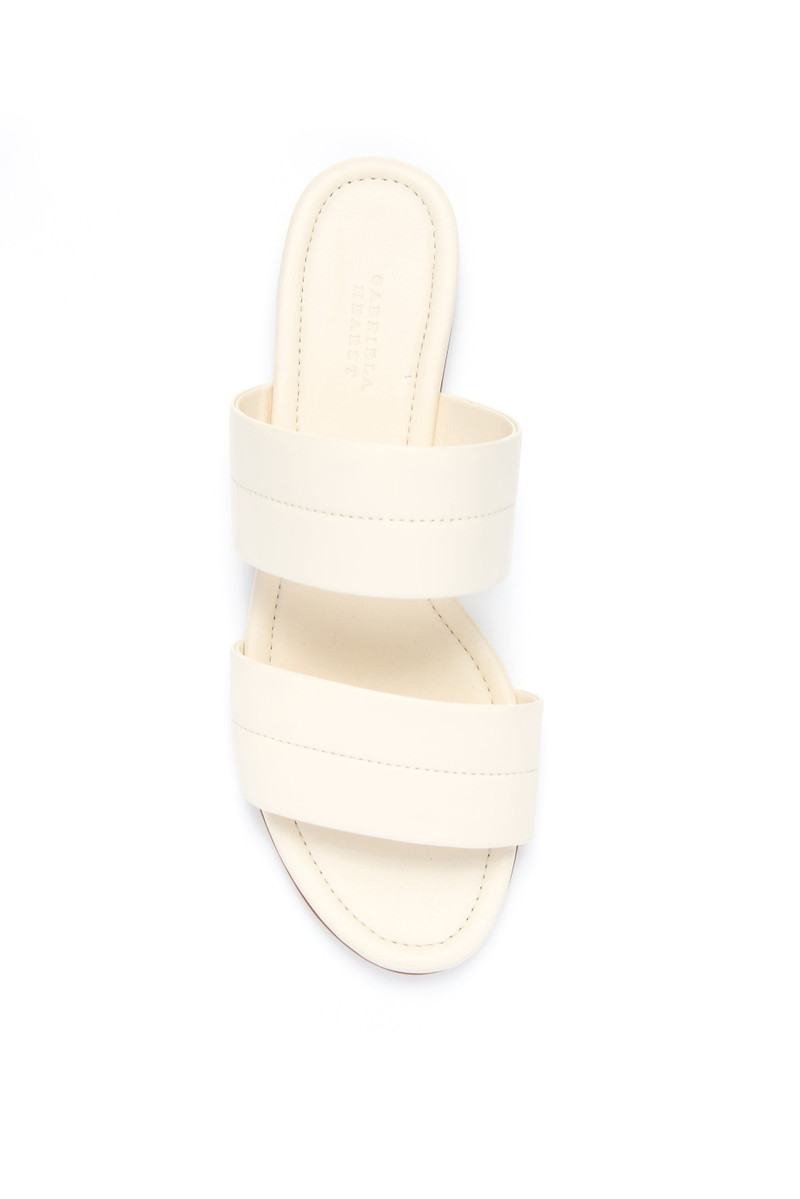 Lora Flat Sandal in Cream Nappa Leather 4