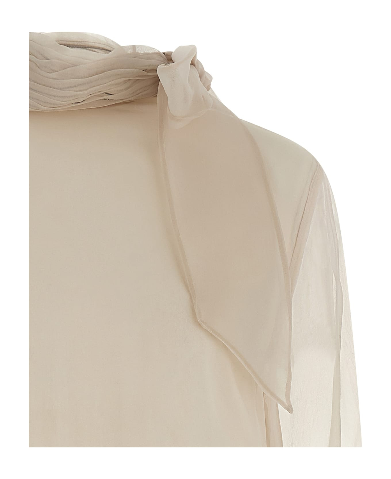 Silk Blouse With Lavallière - 3
