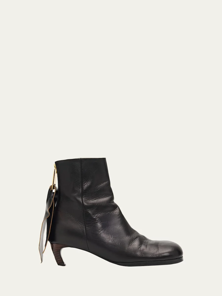 Puller Leather Ankle Booties - 1