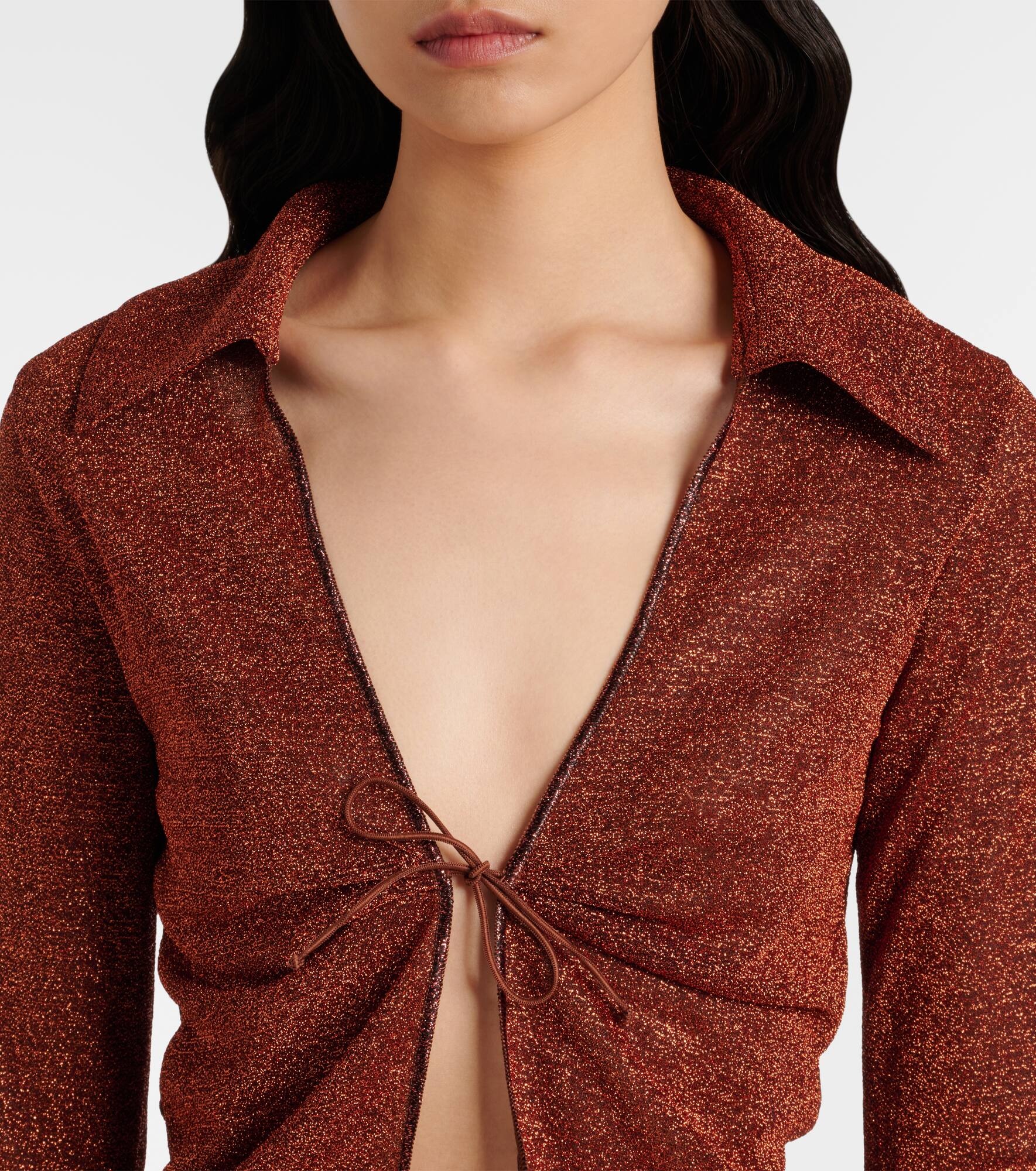 Lumière Plumage feather-trimmed blouse - 4