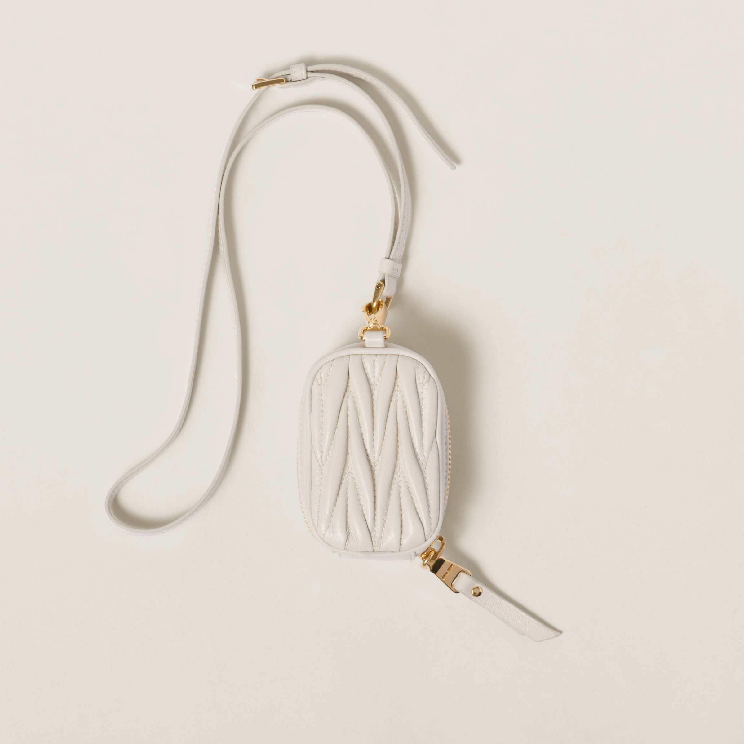 Matelassé nappa leather mini-pouch with mirror - 1