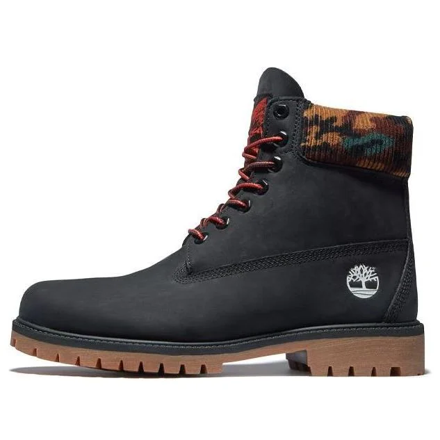 Timberland 6 Inch Premium Boot 'Black Nubuck with Camouflage Collar' A2KC3001 - 1