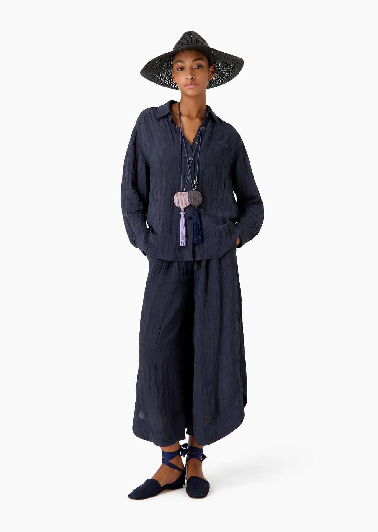 Extra wide-leg nylon-crépon trousers - 4