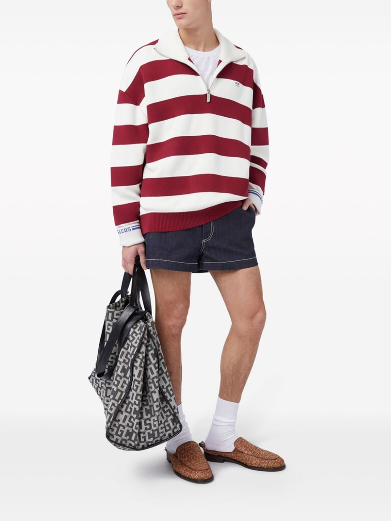 GCDS striped half-zip sweatshirt outlook