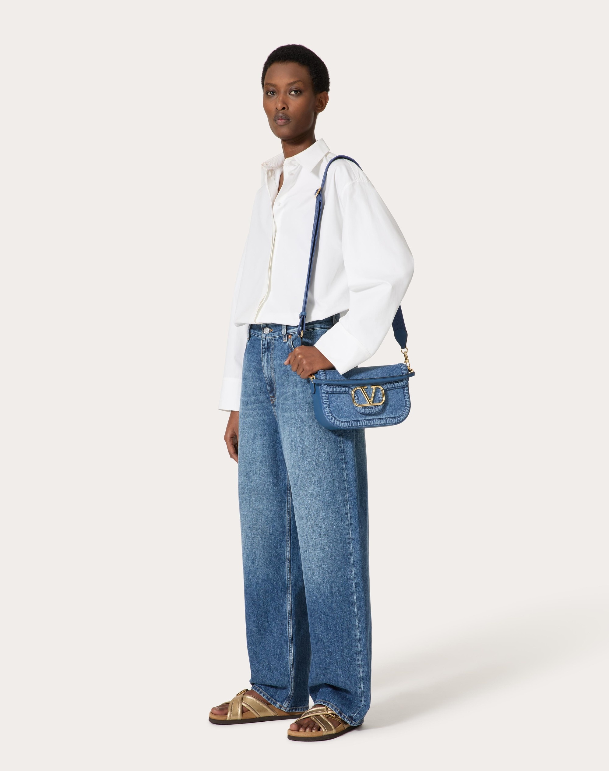 VALENTINO GARAVANI ALLTIME DENIM SHOULDER BAG - 2