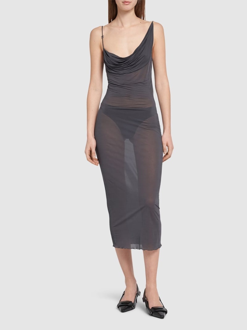 Sheer jersey midi dress - 2