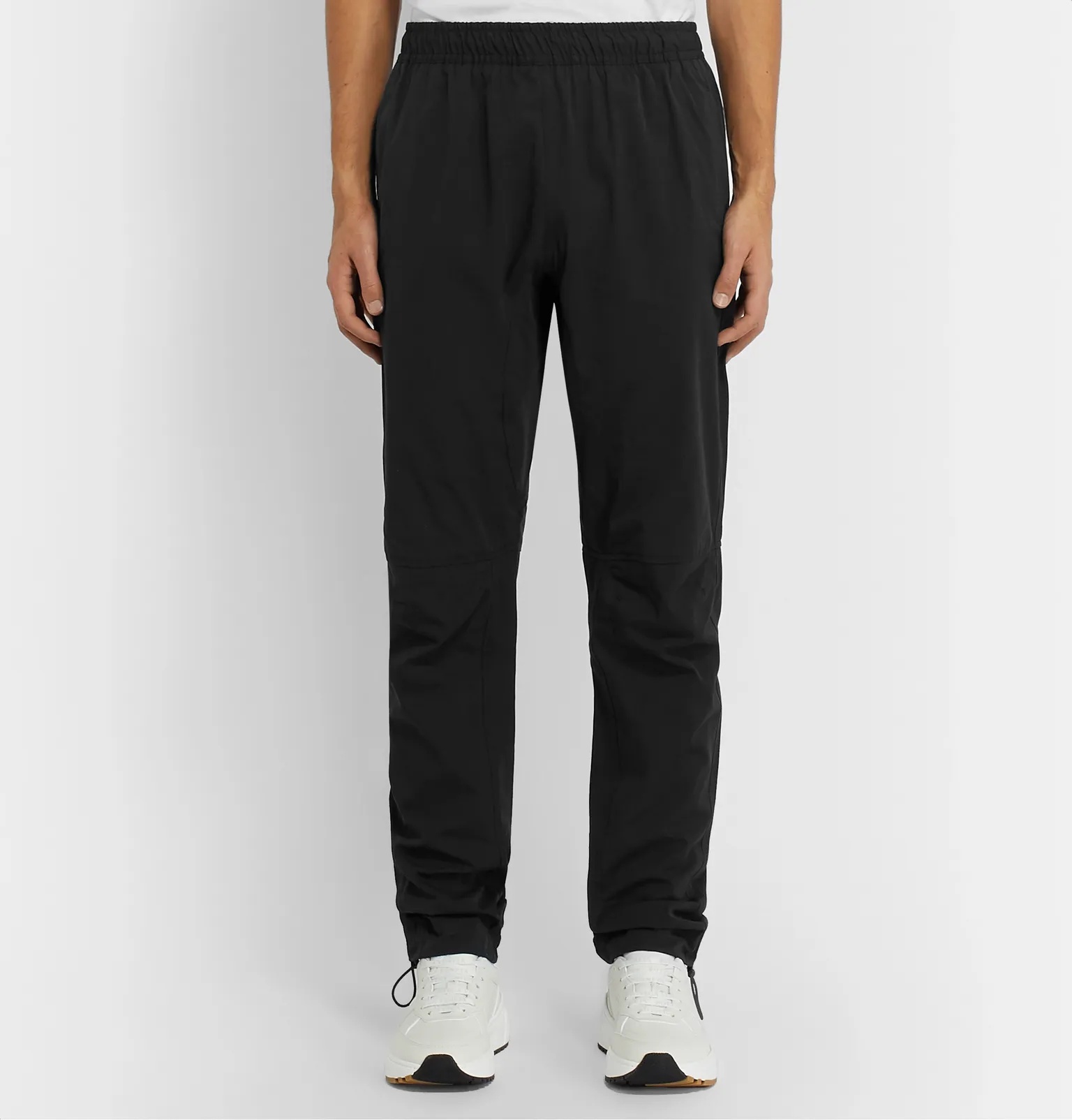 Black Tapered Cotton-Blend Trousers - 4