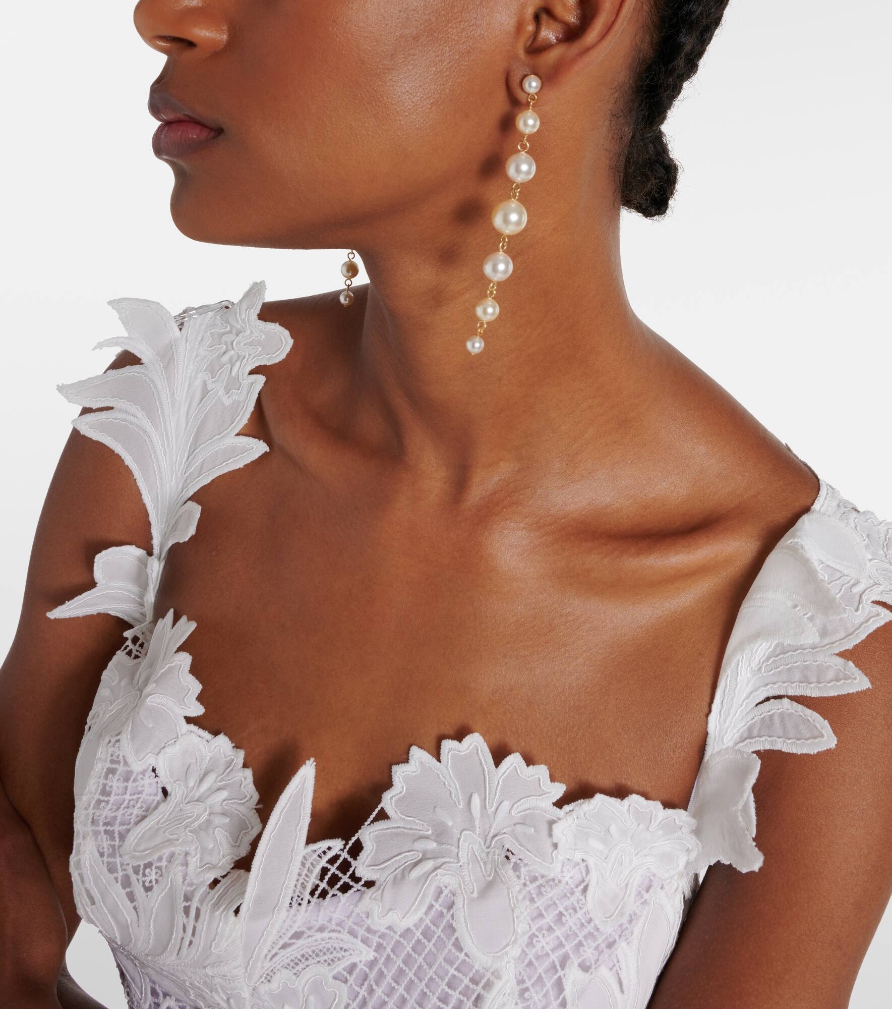 Perlette faux pearl drop earrings - 3