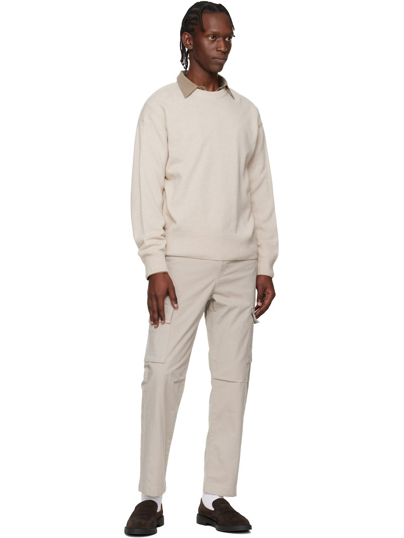 BOSS Off-White Relaxed-Fit Virgin Wool Sweater outlook