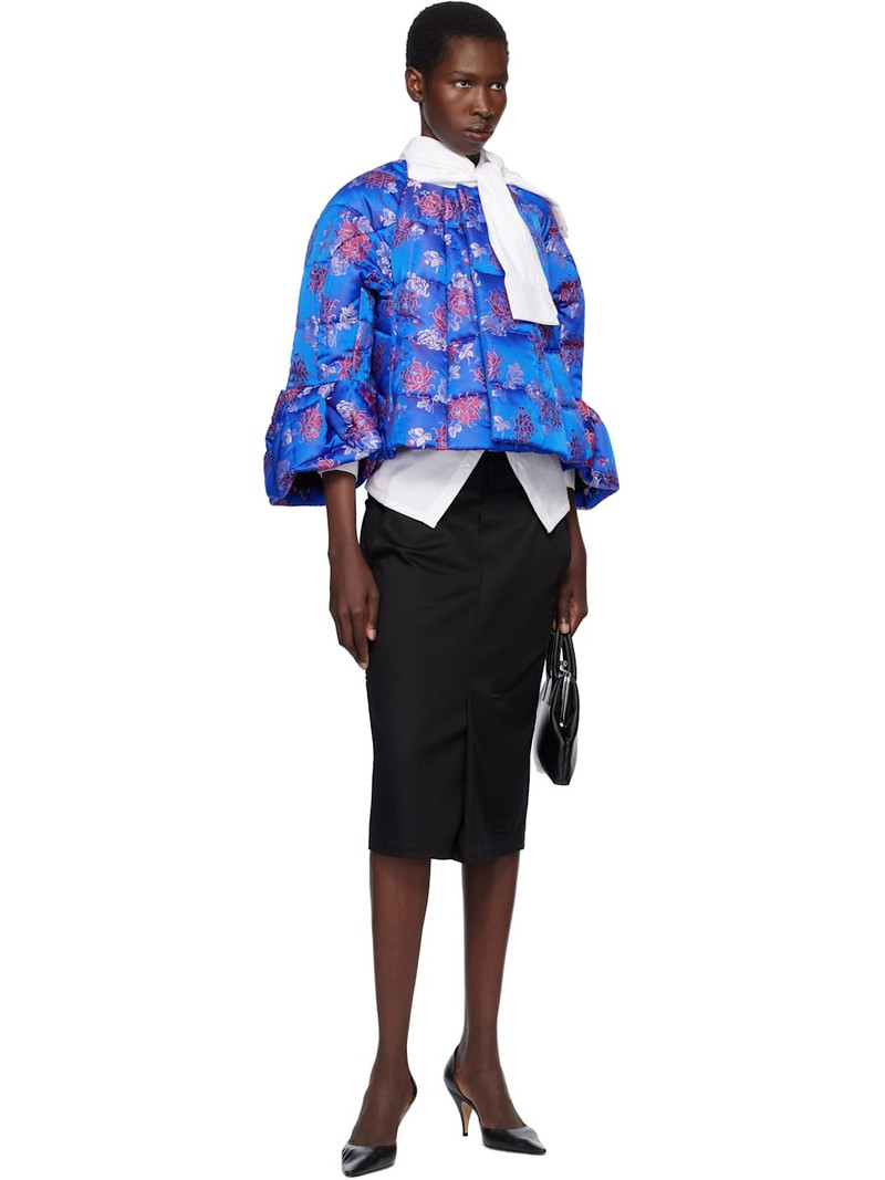 Comme Des Garçons Navy Jacquard Quilted Jacket outlook