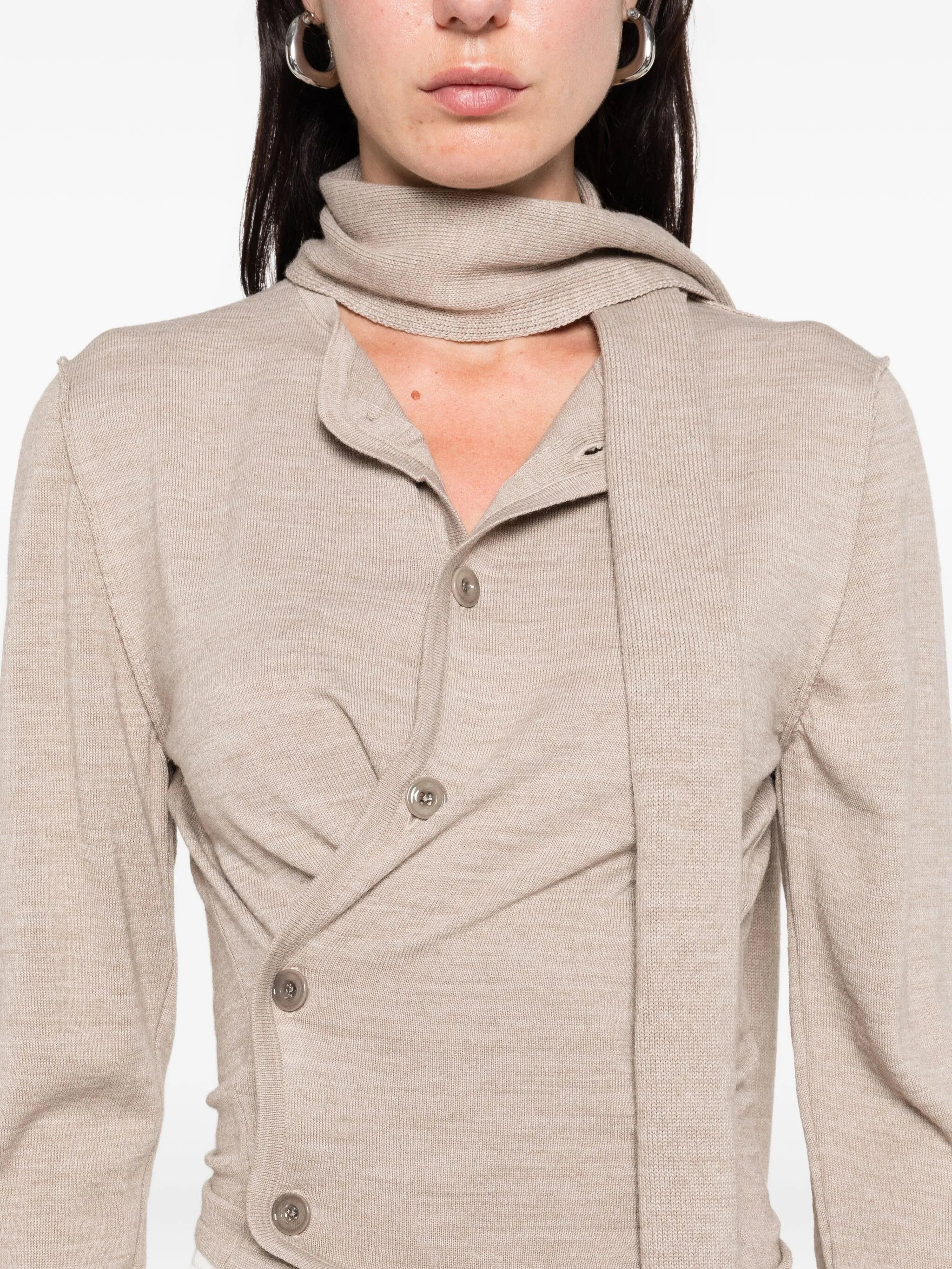 tied-neck button-detail top - 5