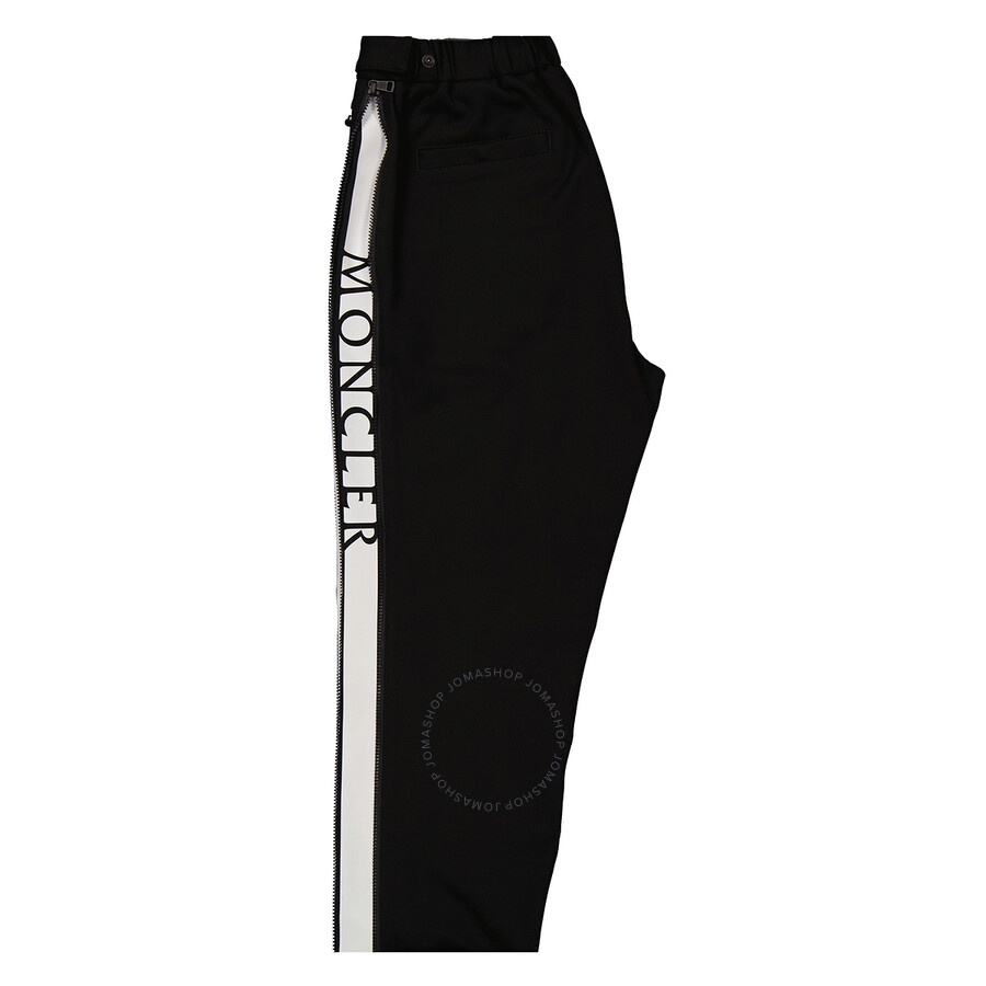 Moncler Men's Black Stretch Cotton Striped Trousers - 7