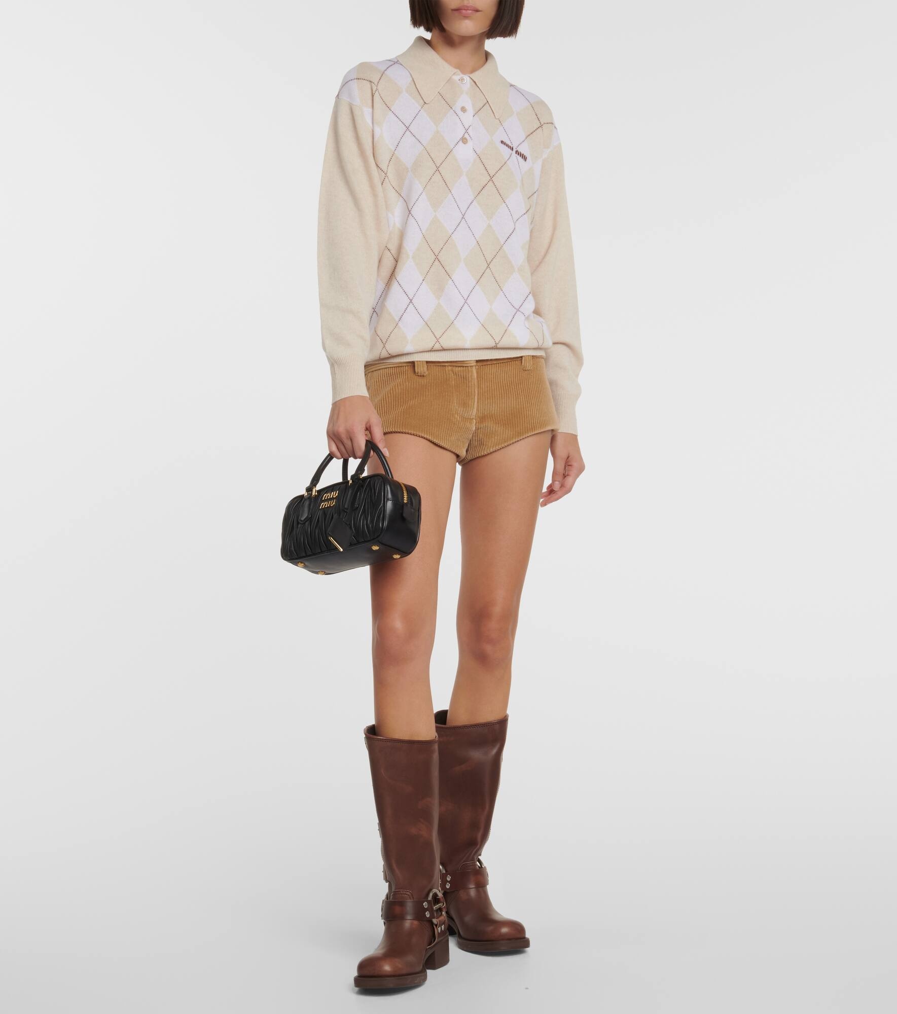 Studded leather knee-high boots - 4