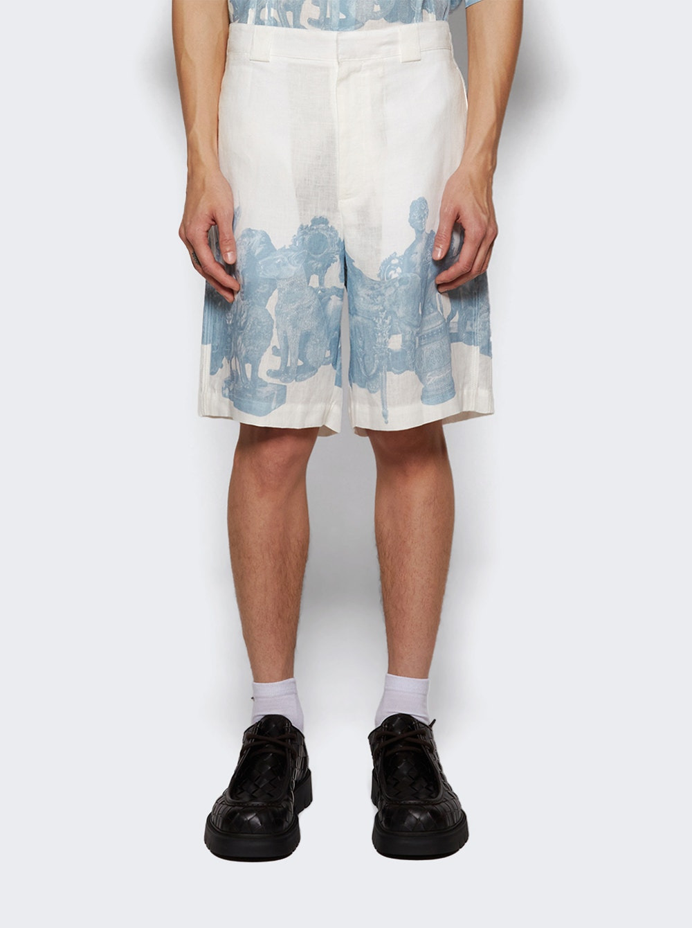 Bermuda Shorts Blue And White - 2