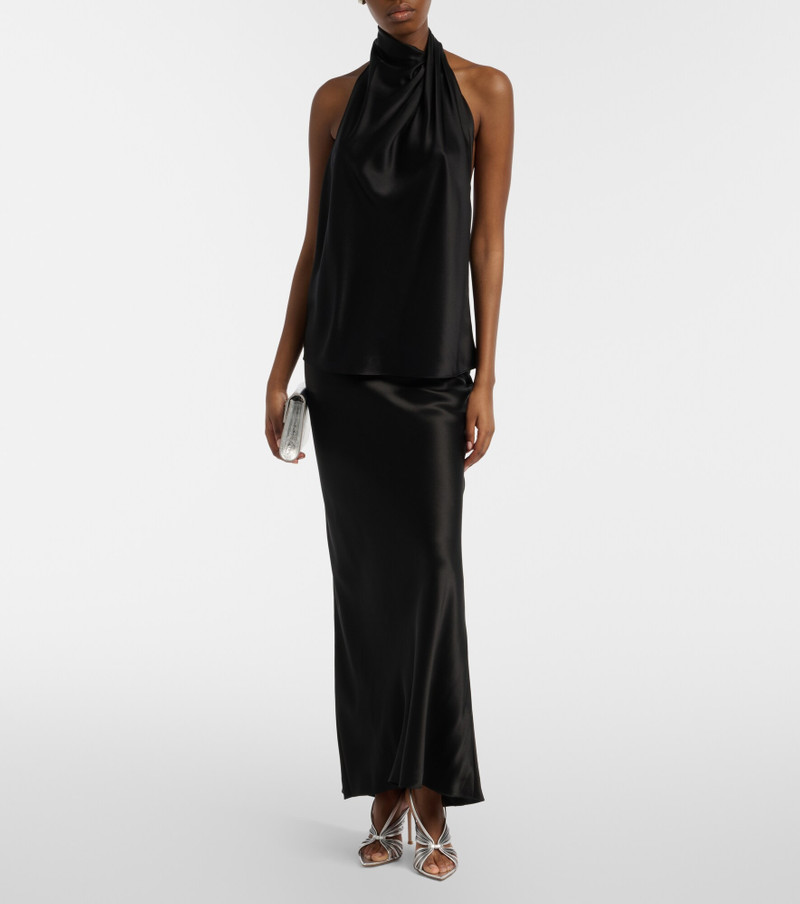 Halterneck silk satin top 5
