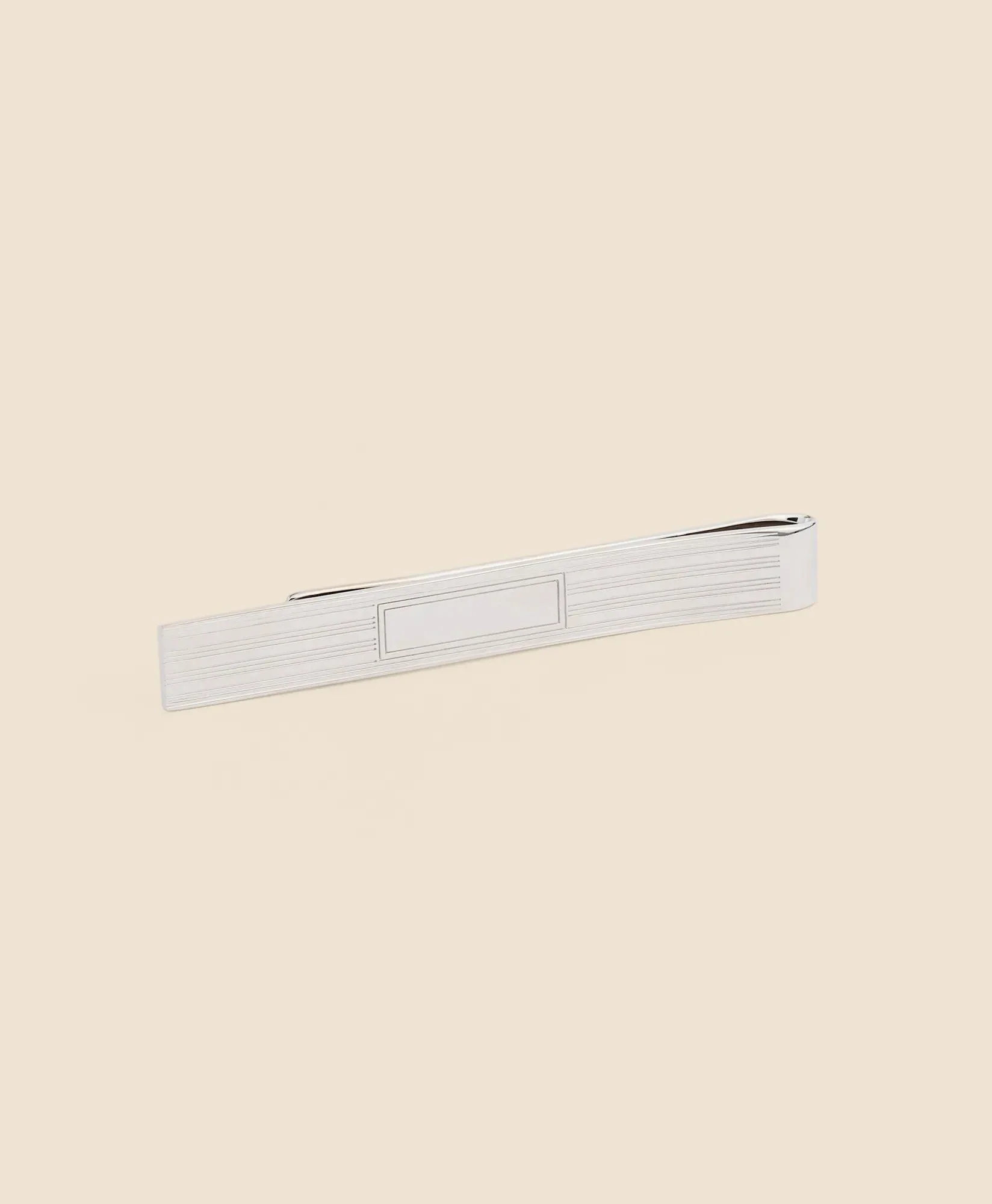 Sterling Silver Engravable Rhodium-Plated Tie Clip - 1