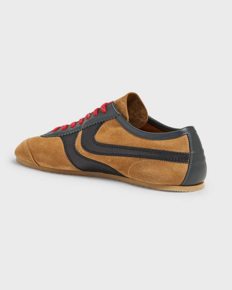 Dries Van Noten Men's Suede and Leather Low-Top Sneakers outlook