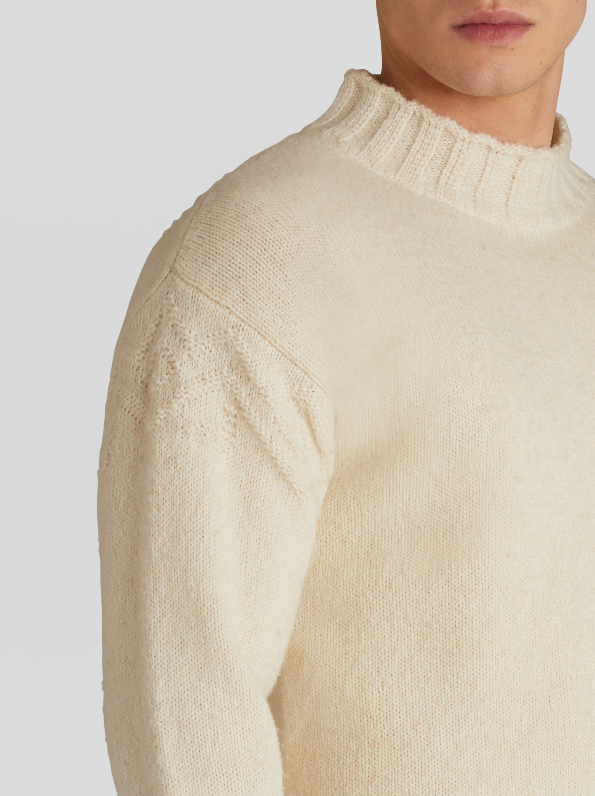 GEOMETRIC PATTERN MIXED WOOL JUMPER - 3