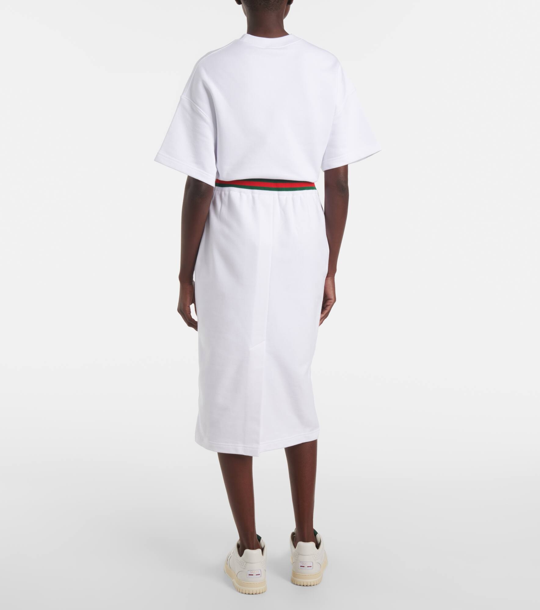 Cotton jersey midi skirt - 3
