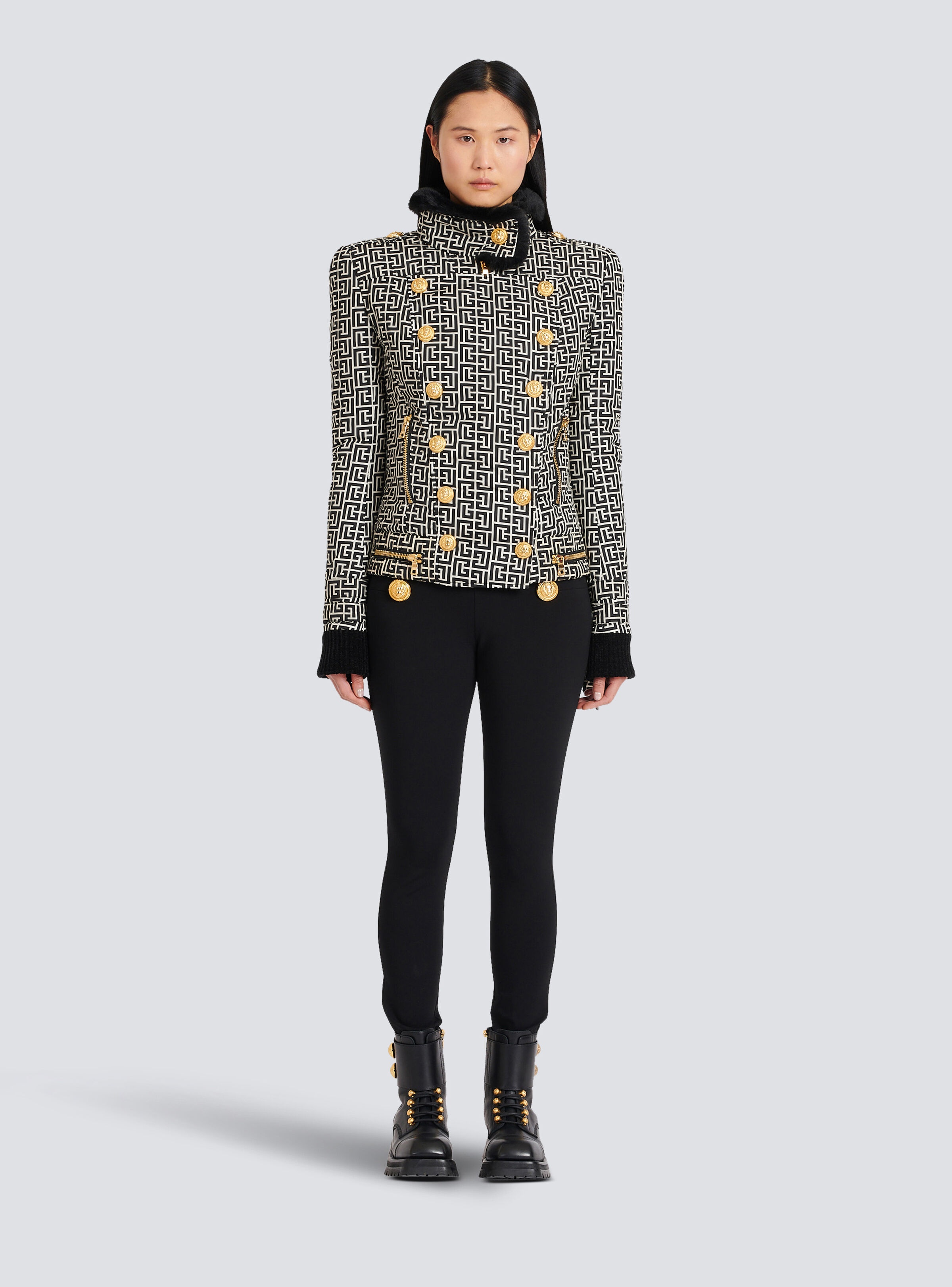 Balmain monogram print jacket - 3