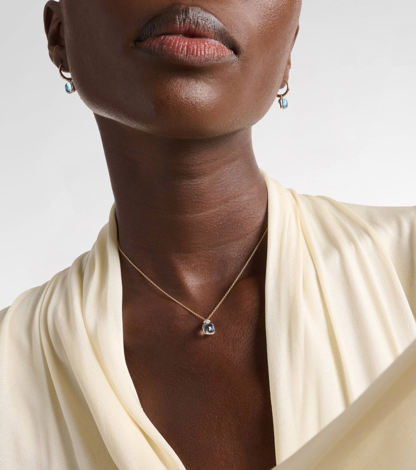 Nudo Mini 18kt rose gold pendant necklace with topaz and diamonds - 3
