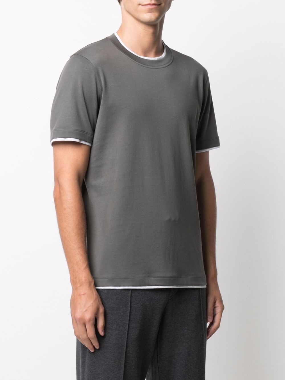 layered crew-neck T-shirt - 3