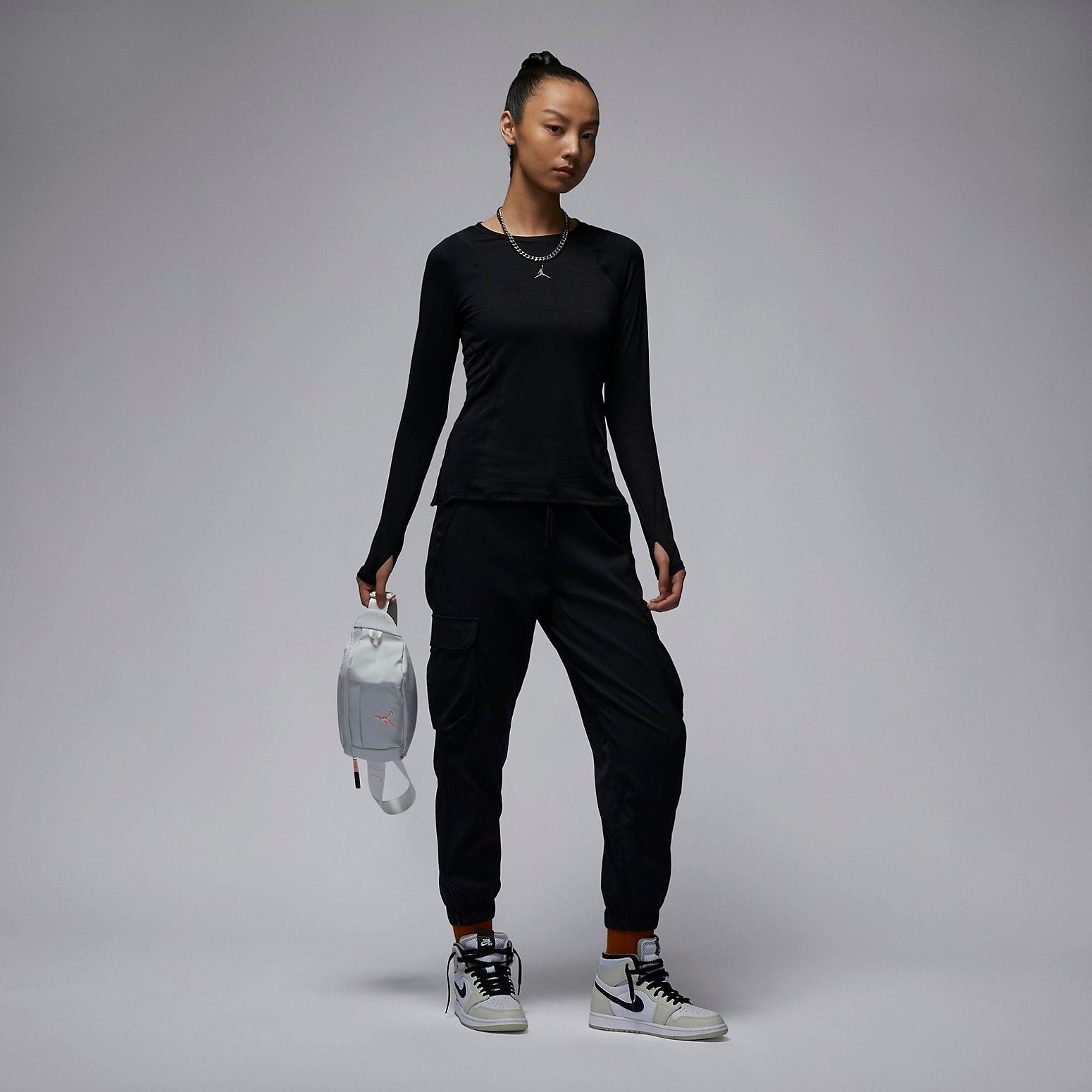 (WMNS) Air Jordan Long Sleeve Base Layer 'Black' FD7383-010 - 5
