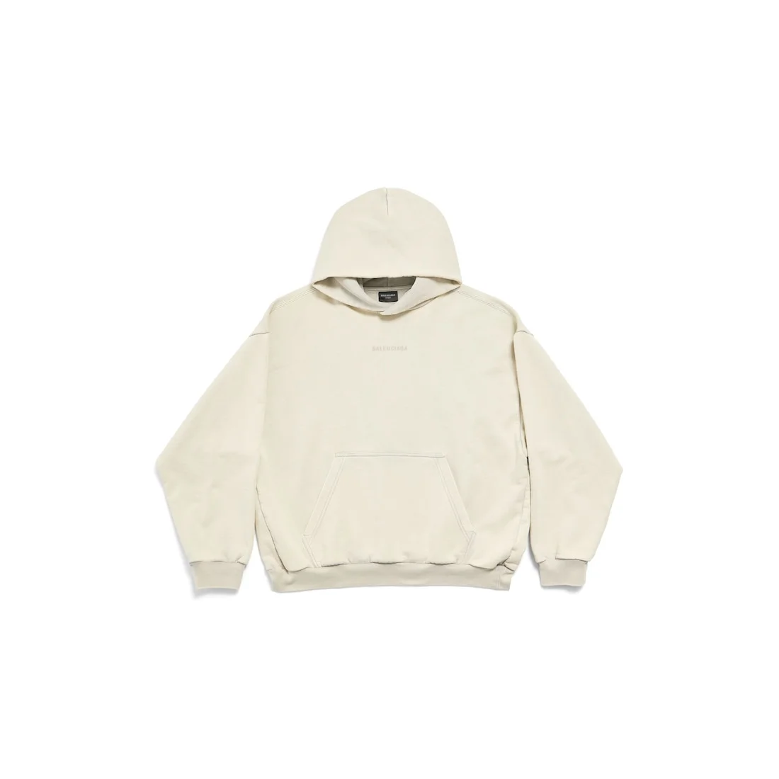 Men's New Balenciaga Back Hoodie Medium Fit in Light Grey - 1