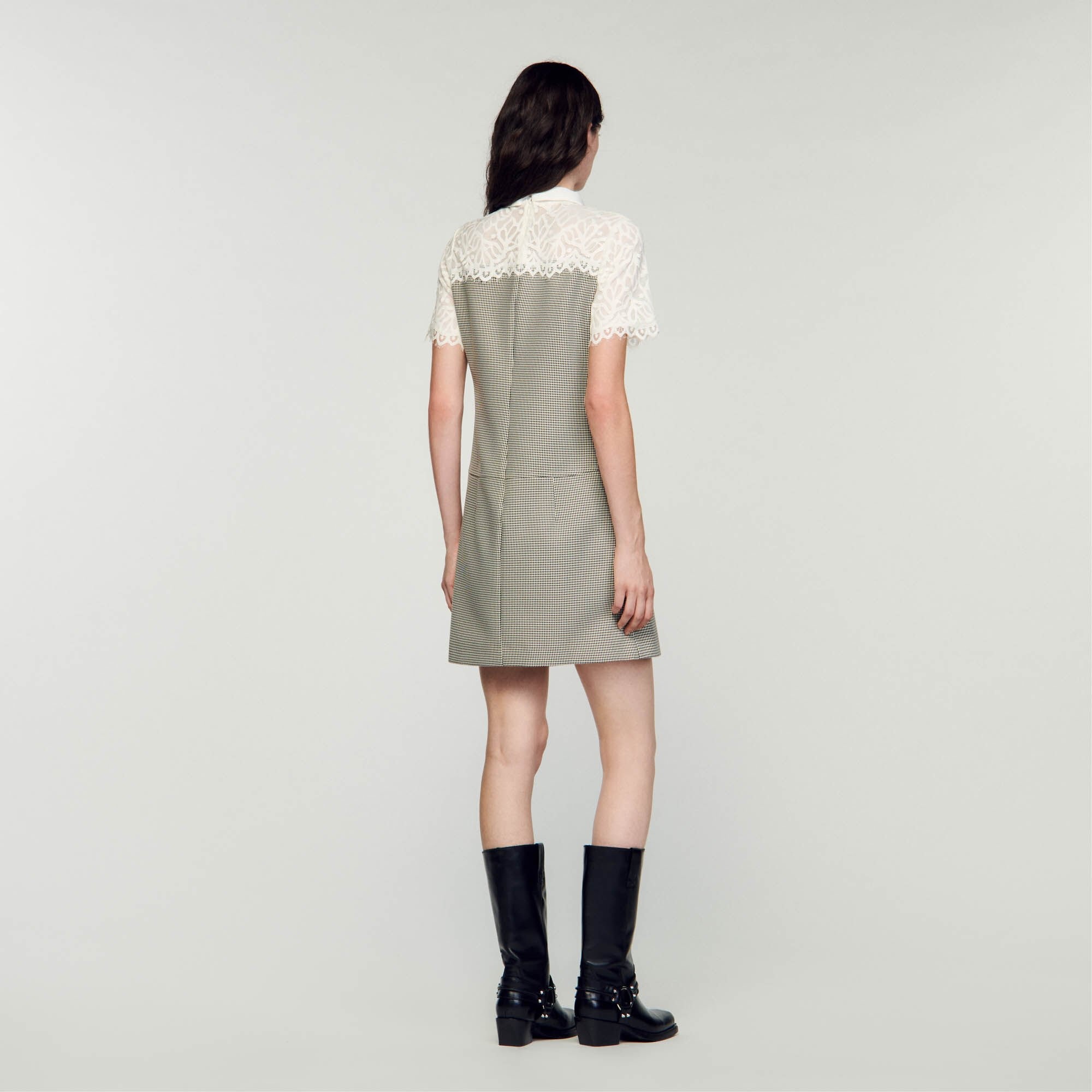 TWO-MATERIAL SHORT DRESS - 6