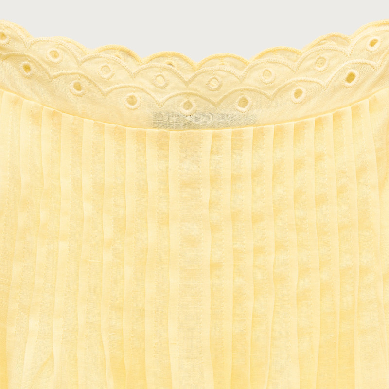 Scallop-trim mini dress in ramie 5