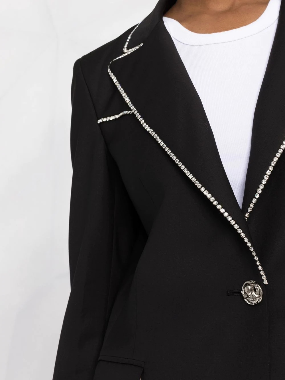 crystal-embellished single-breasted blazer - 5