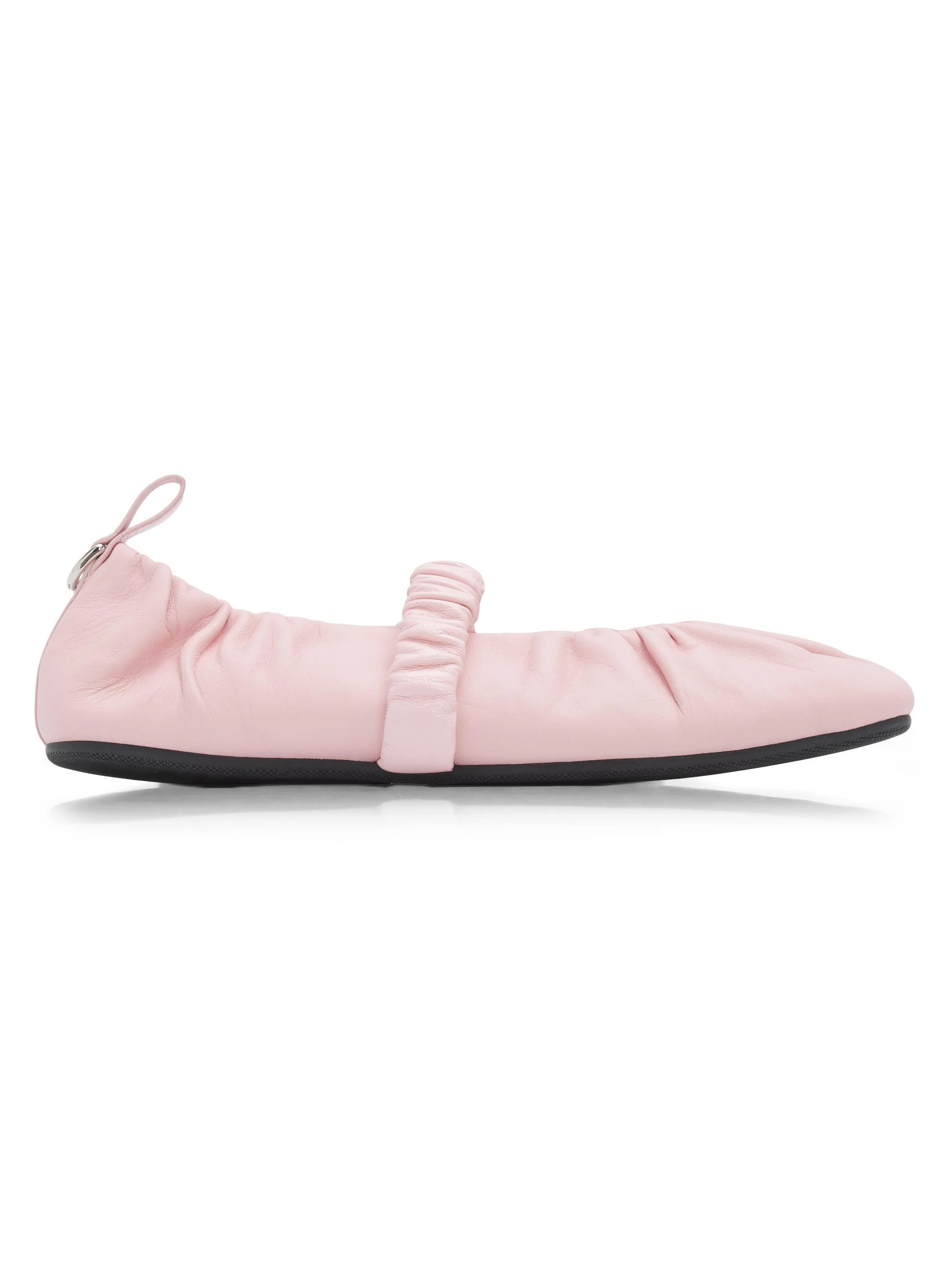 Women's Spire Ruched Leather Mary Jane Flats - Blush - 1