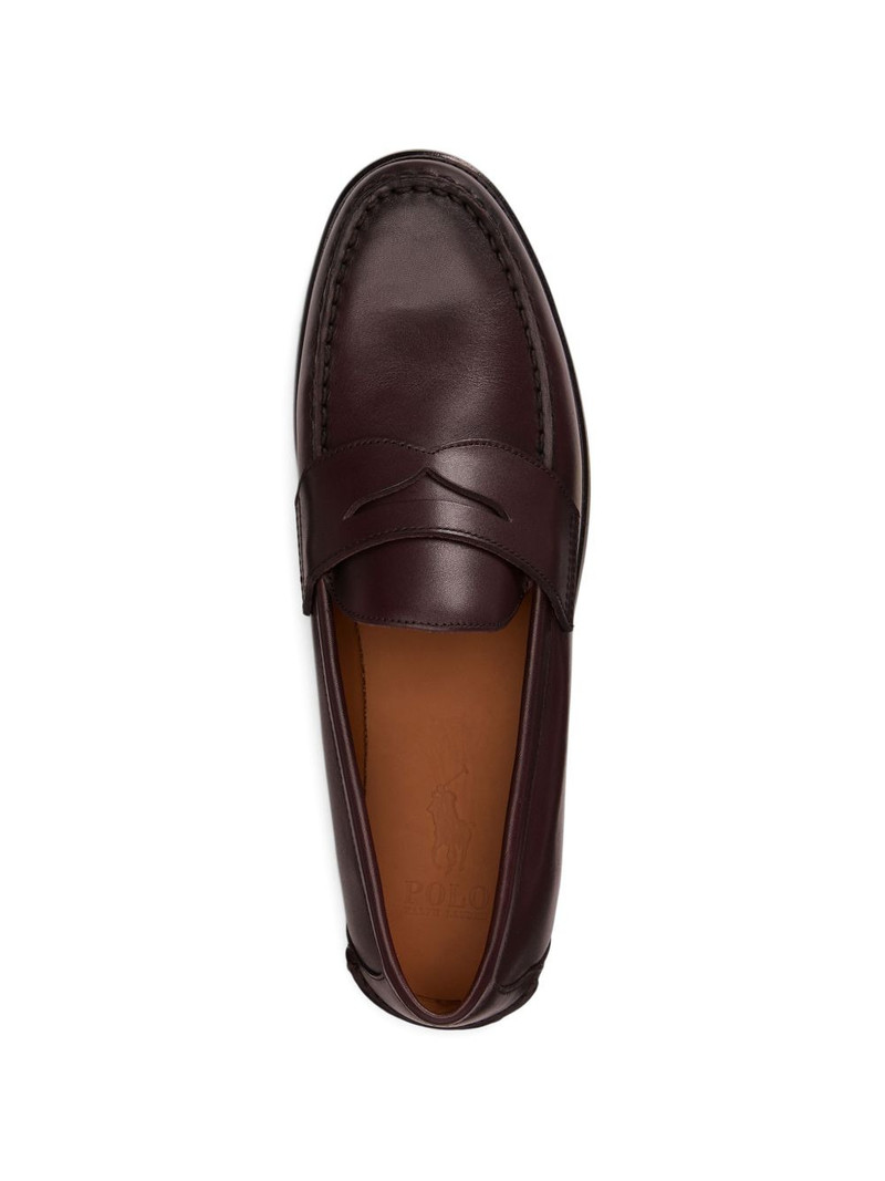 Alston burnished-leather penny loafers 4