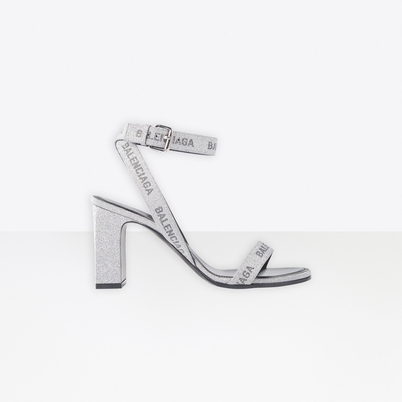 Allover Logo Round 80mm Ankle Strap Sandal 1