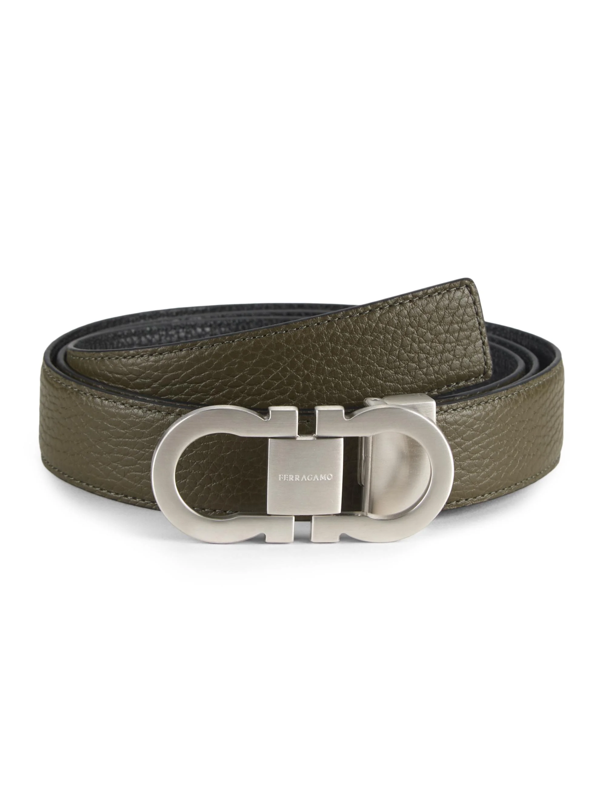 Men's Cut-to-Size Gancini Belt - New Olive Nero - 1