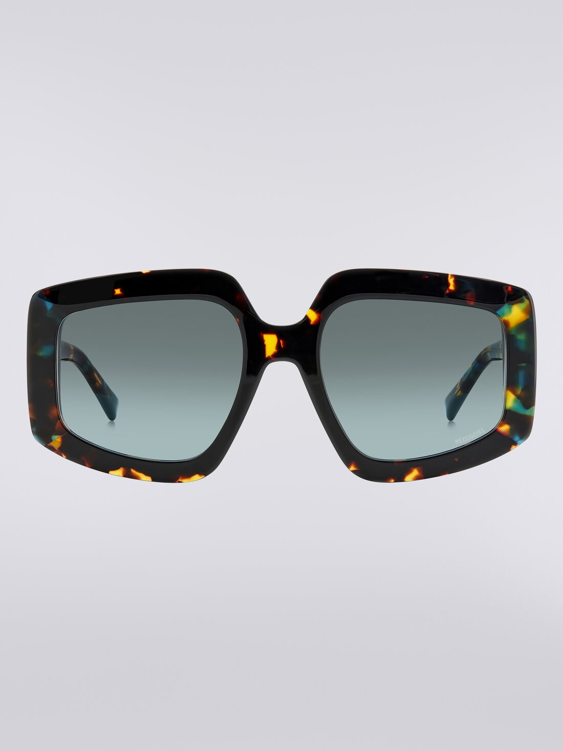 Squared sunglasses with triangle shaped metal trim - 1