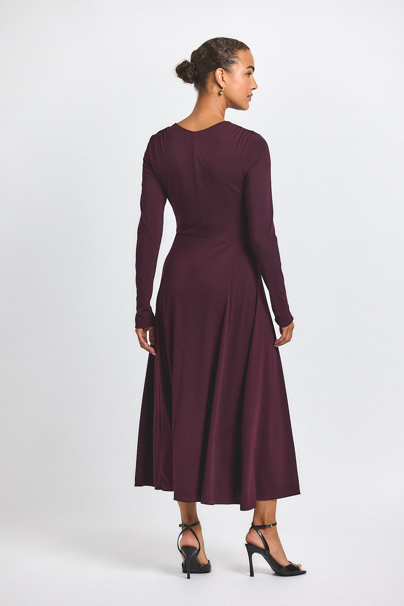 ISABELLA RUCHED FRONT LONG SLEEVE DRESS - 5