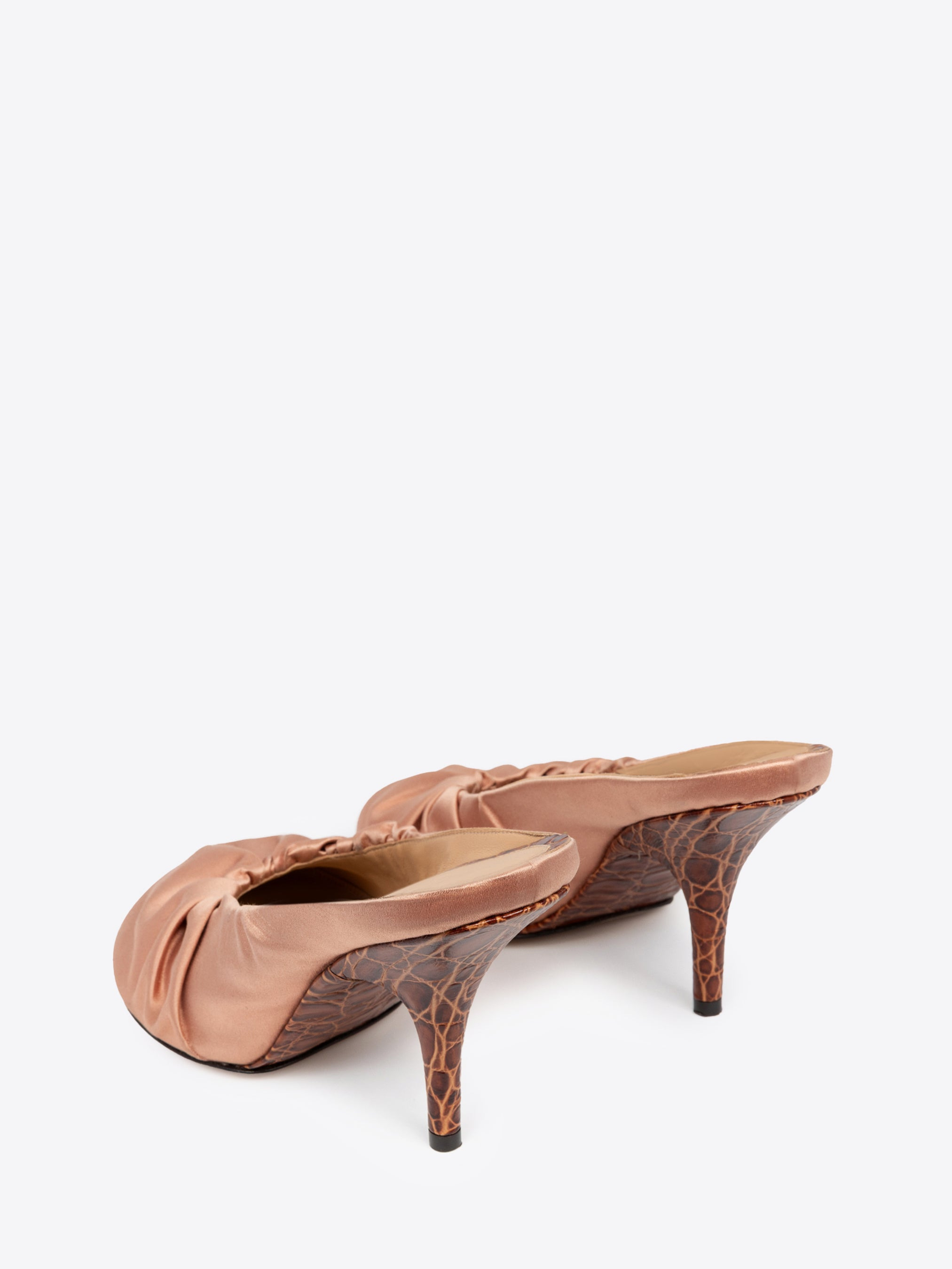 HEELED SATIN MULES - 4