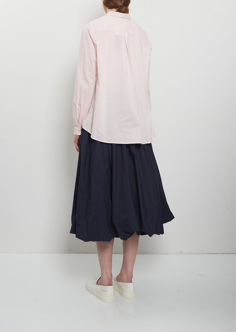 apuntob Pinstripe Cotton Silk Mini Collar Shirt outlook