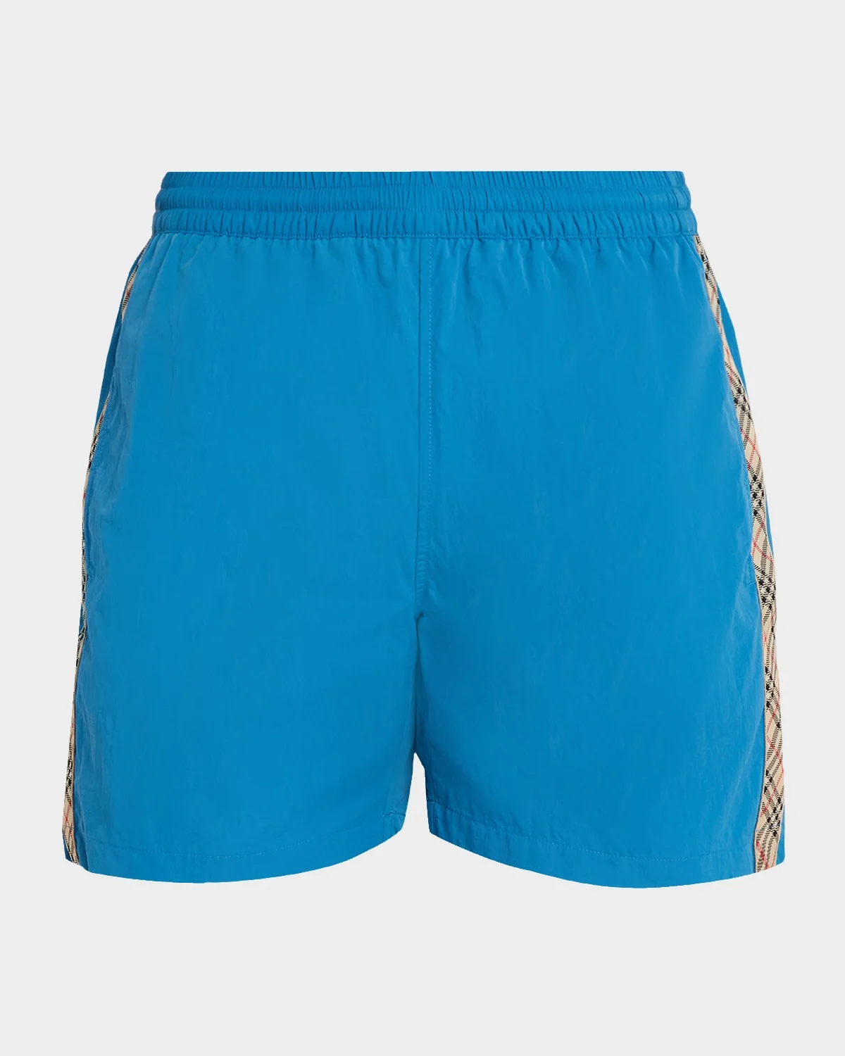 Men's Check-Trim Nylon Swim Trunks - 1