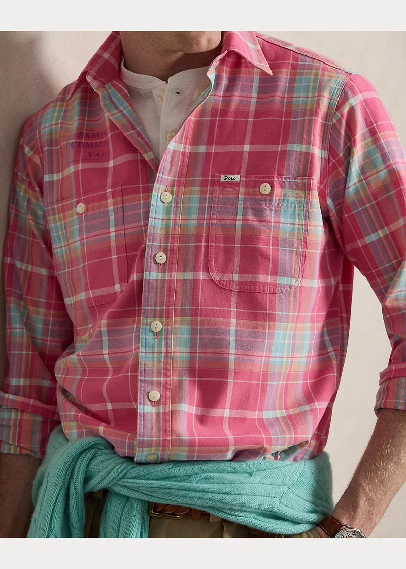 Classic Fit Plaid Chino Workshirt 5