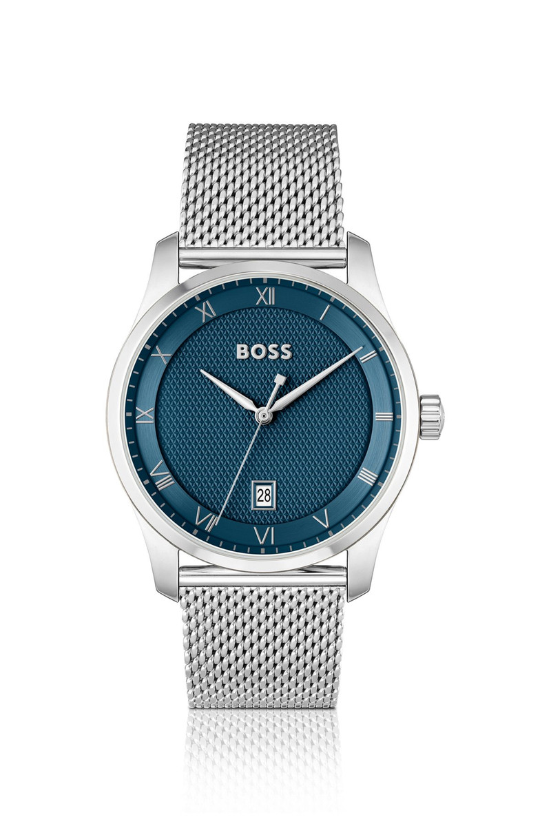 PRINCIPLE MESH-BRACELET WATCH WITH BLUE PATTERNED DIAL 1